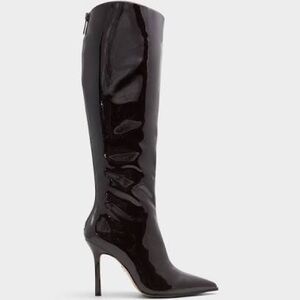 ALDO Maybellie-201 Black Patent Knee-High Stiletto Boots – 6.5B - NIB👢